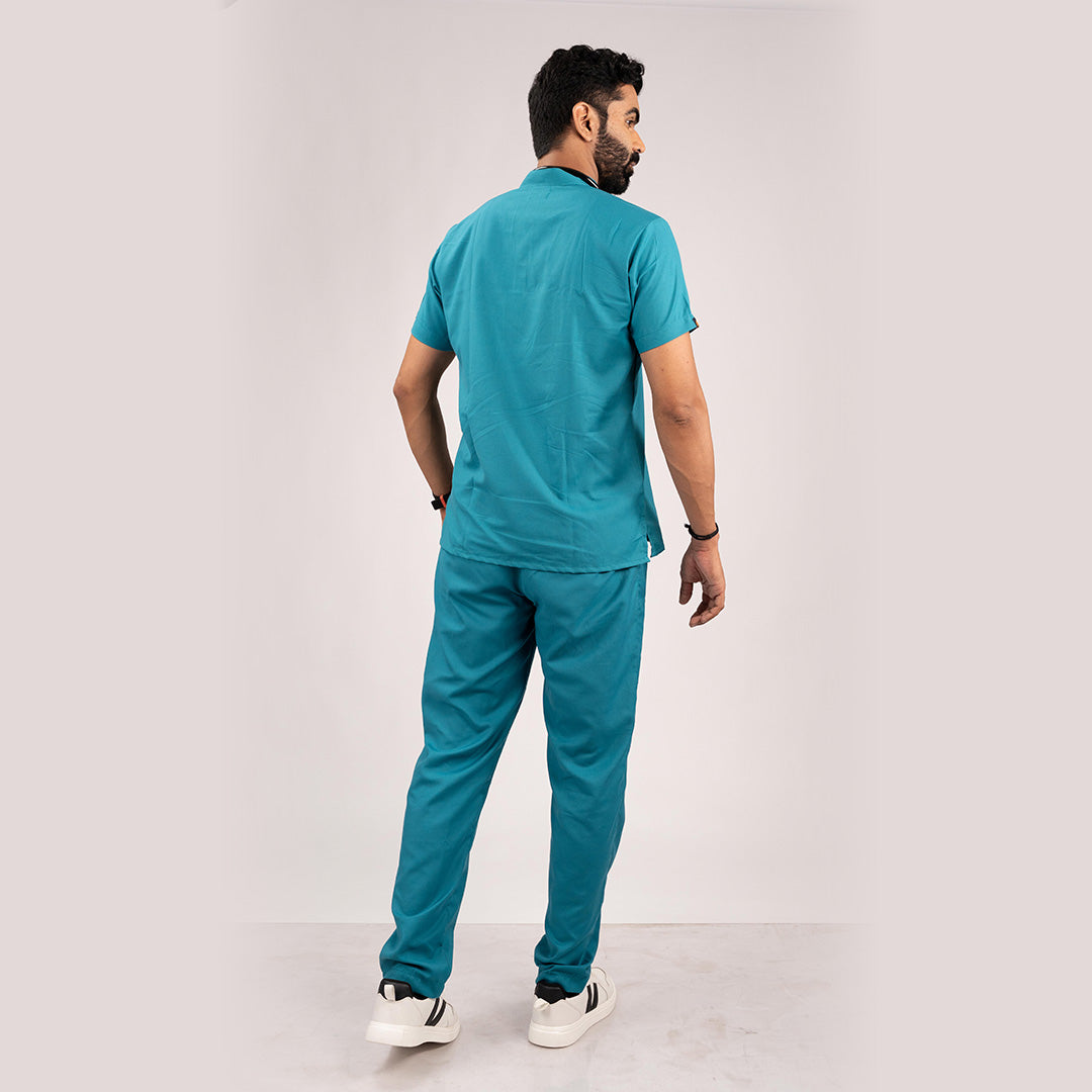 Teal blue Everyday Scrubs – Men V-Neck