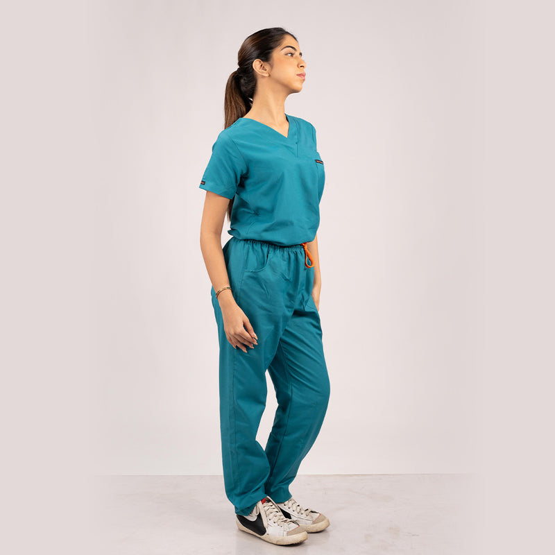 Teal blue Everyday Scrubs – Women V-Neck