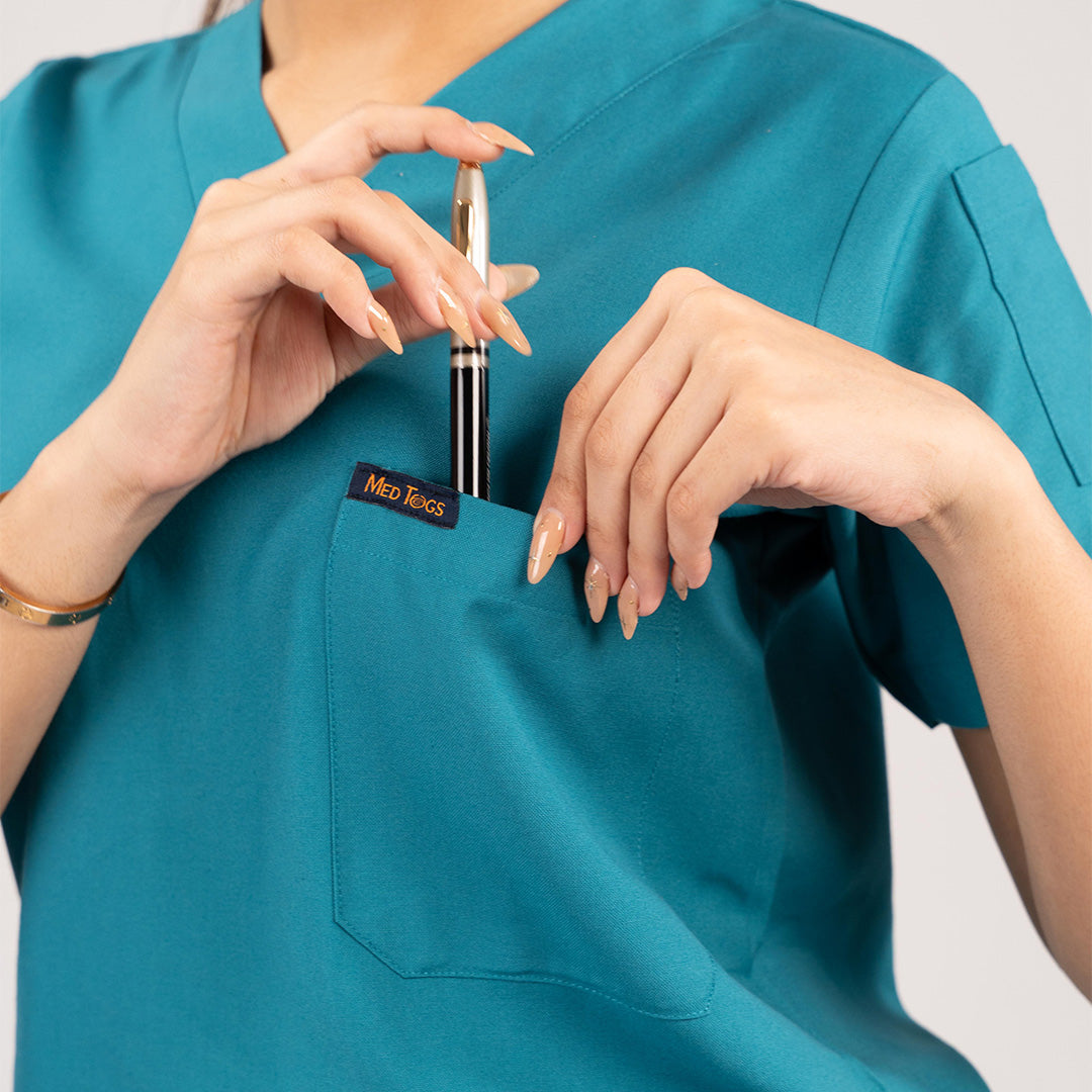 Teal blue Everyday Scrubs – Women V-Neck