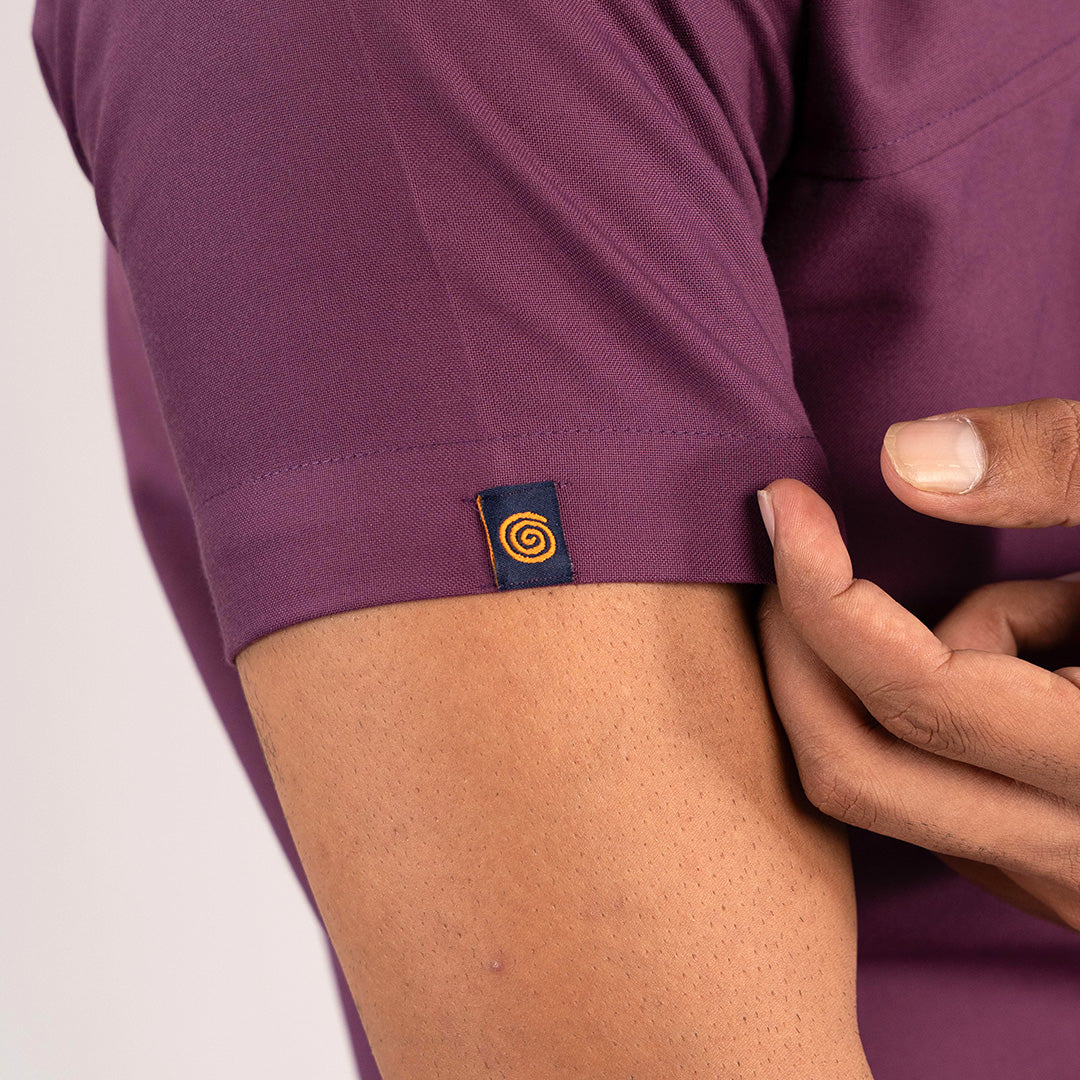 Burgundy Everyday Scrubs: Men High Neck