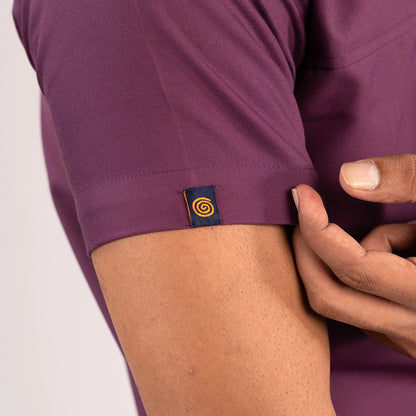 Burgundy Everyday Scrubs: Men High Neck