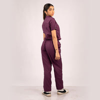 Burgundy Everyday Scrubs – Women High Neck