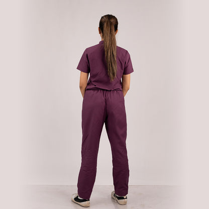 Burgundy Everyday Scrubs – Women High Neck
