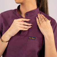 Burgundy Everyday Scrubs – Women High Neck