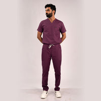 Burgundy Everyday Scrubs – Men V-Neck