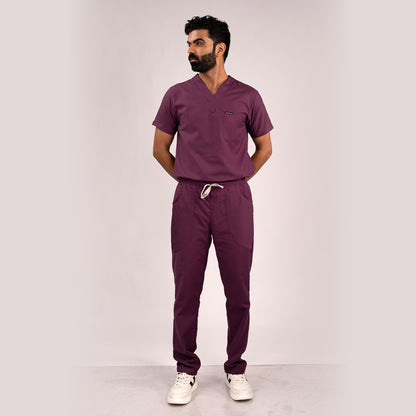 Burgundy Everyday Scrubs – Men V-Neck