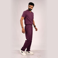 Burgundy Everyday Scrubs – Men V-Neck