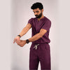 Burgundy Everyday Scrubs – Men V-Neck