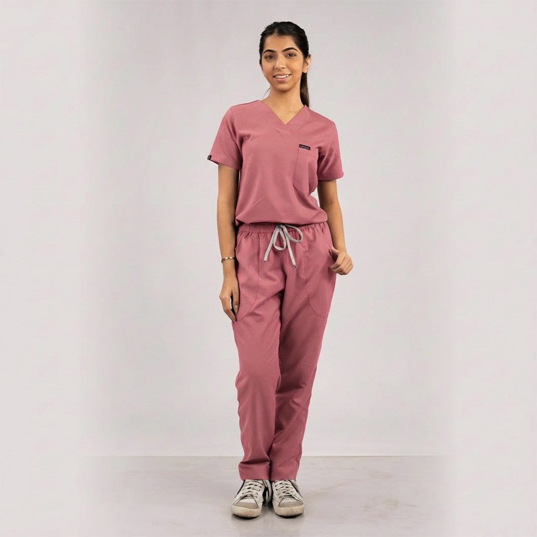 Women coral v-neck everyday scrubs MedTogs
