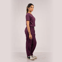 Burgundy Everyday Scrubs – Women V-Neck