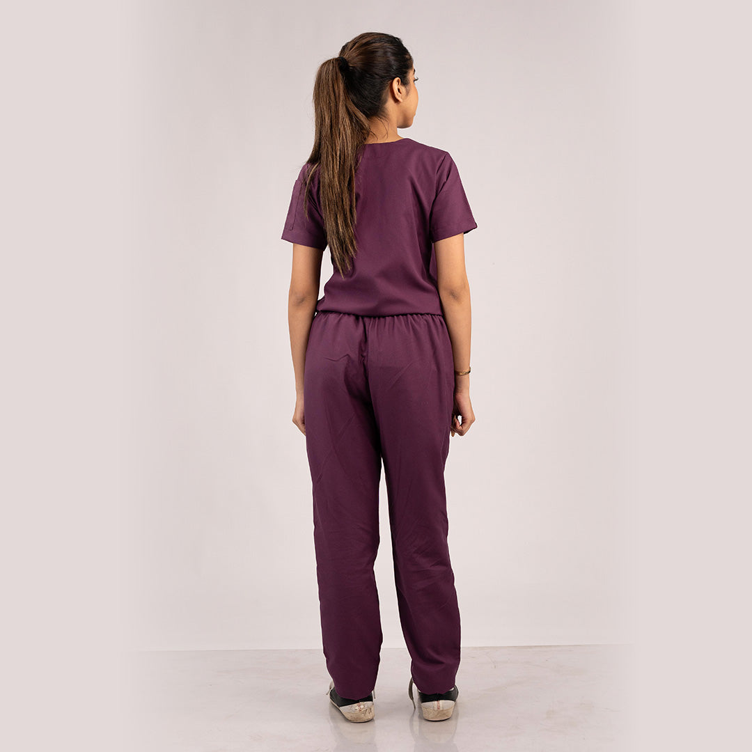 Burgundy Everyday Scrubs – Women V-Neck
