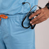 Sky blue Everyday Scrubs: Men High Neck