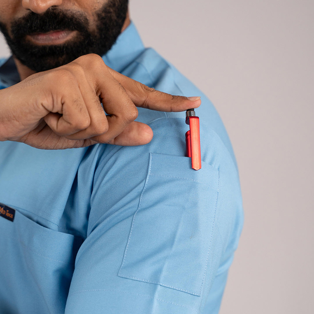 Sky blue Everyday Scrubs: Men High Neck