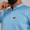 Sky blue Everyday Scrubs: Men High Neck