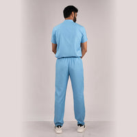 Sky blue Everyday Scrubs: Men High Neck