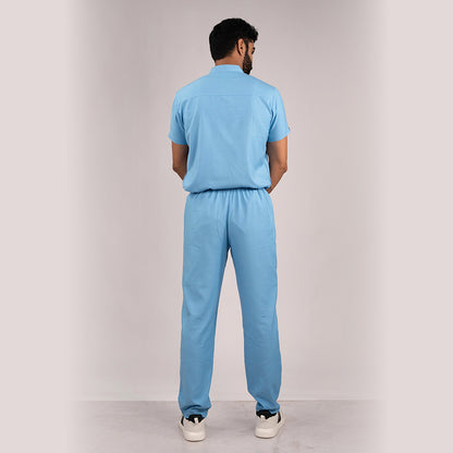 Sky blue Everyday Scrubs: Men High Neck