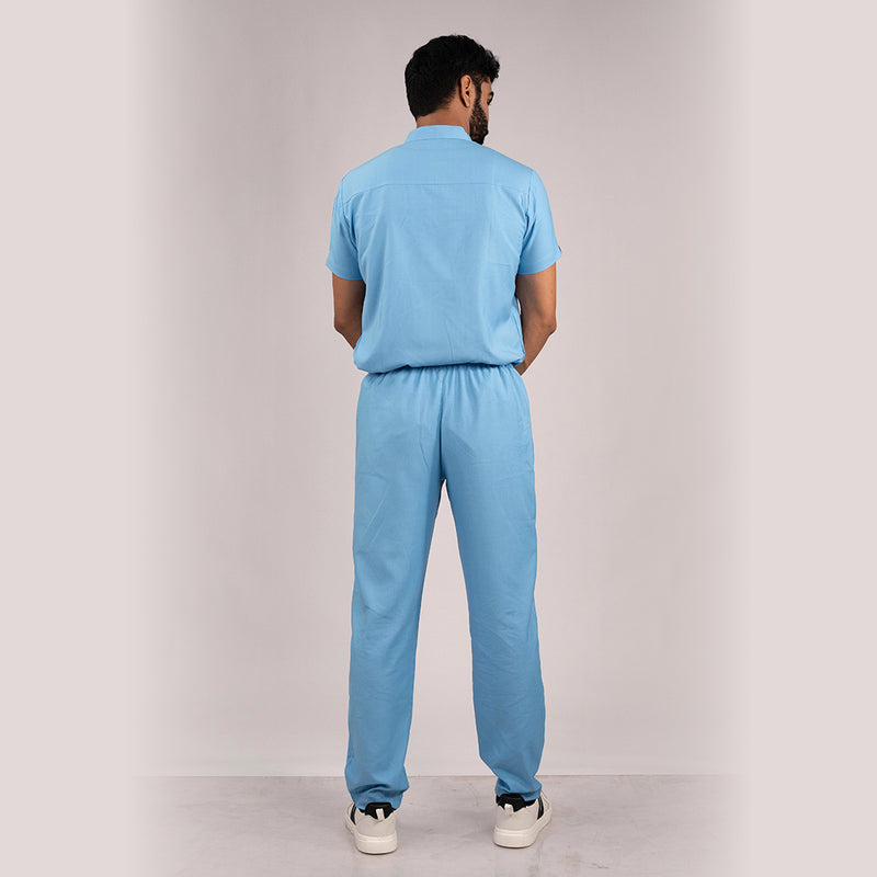 Sky blue Everyday Scrubs: Men High Neck