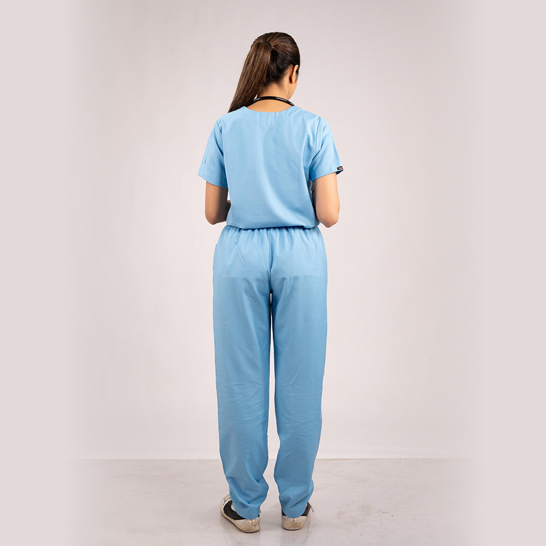 Sky Blue Everyday Scrubs – Women V-Neck