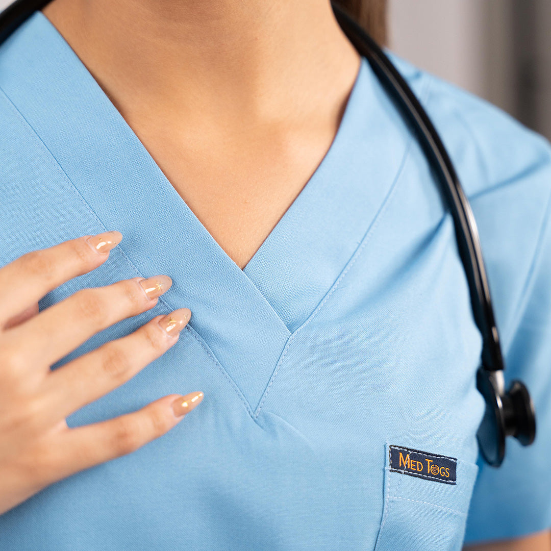 Sky Blue Everyday Scrubs – Women V-Neck