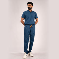navy blue Chinese collar neck scrubs for men