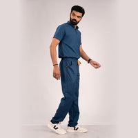 Navy Blue Everyday Scrubs - Men High Neck
