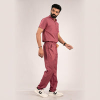 coral peach high neck scrubs men