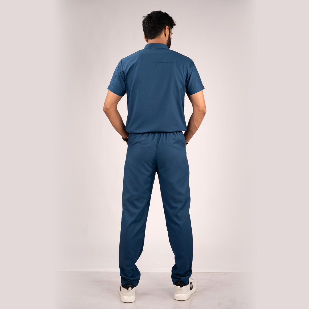 Navy Blue Everyday Scrubs - Men High Neck