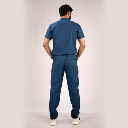 Navy Blue Everyday Scrubs - Men High Neck