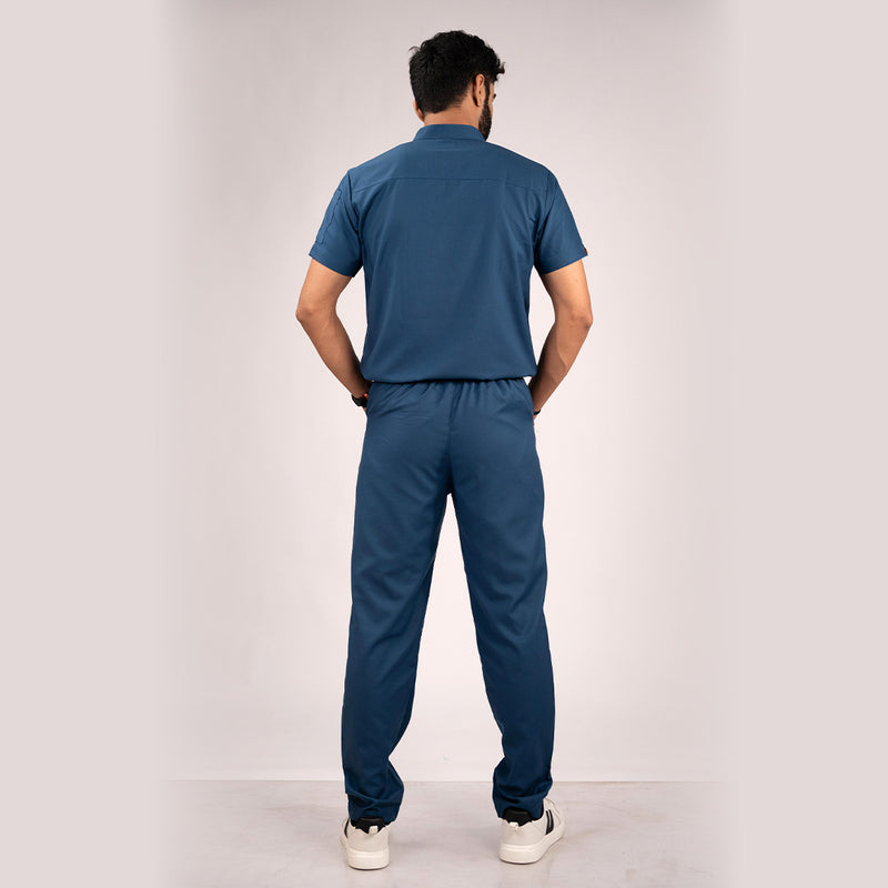 Navy Blue Everyday Scrubs - Men High Neck