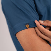 Navy Blue Everyday Scrubs - Men High Neck
