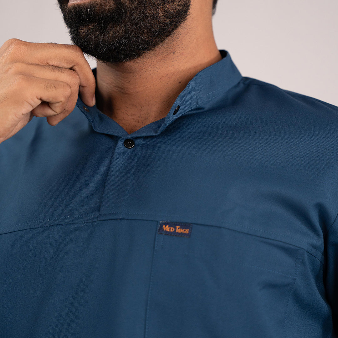 Navy Blue Everyday Scrubs - Men High Neck