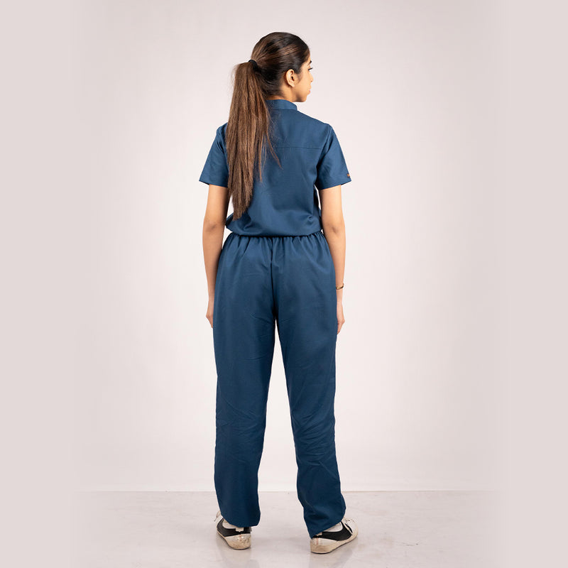 Navy Blue Everyday Scrubs – Women High Neck