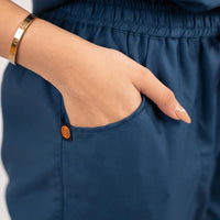 Navy Blue Everyday Scrubs – Women High Neck