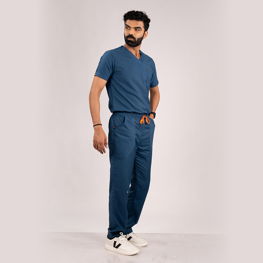 Navy Blue Everyday Scrubs – Men V-Neck