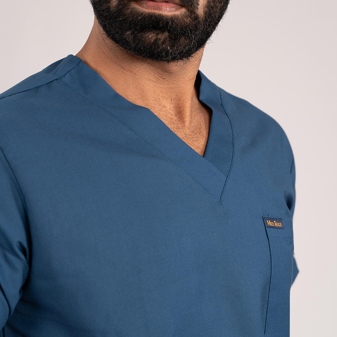 Navy Blue Everyday Scrubs – Men V-Neck