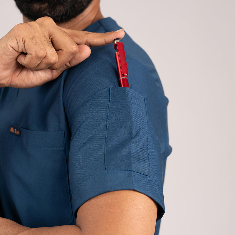 Navy Blue Everyday Scrubs – Men V-Neck