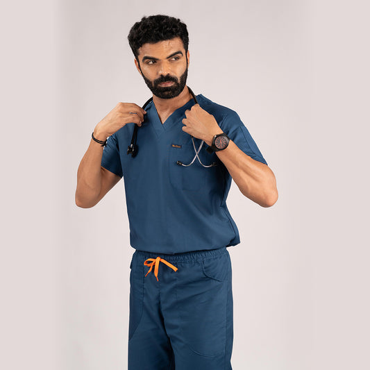 Navy Blue Everyday Scrubs – Men V-Neck