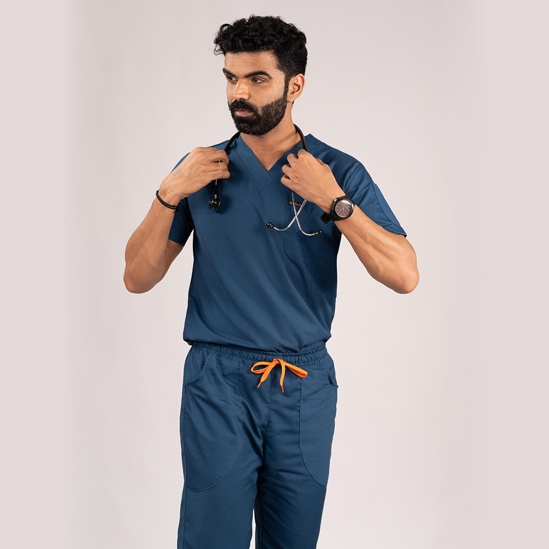 Navy Blue Everyday Scrubs – Men V-Neck