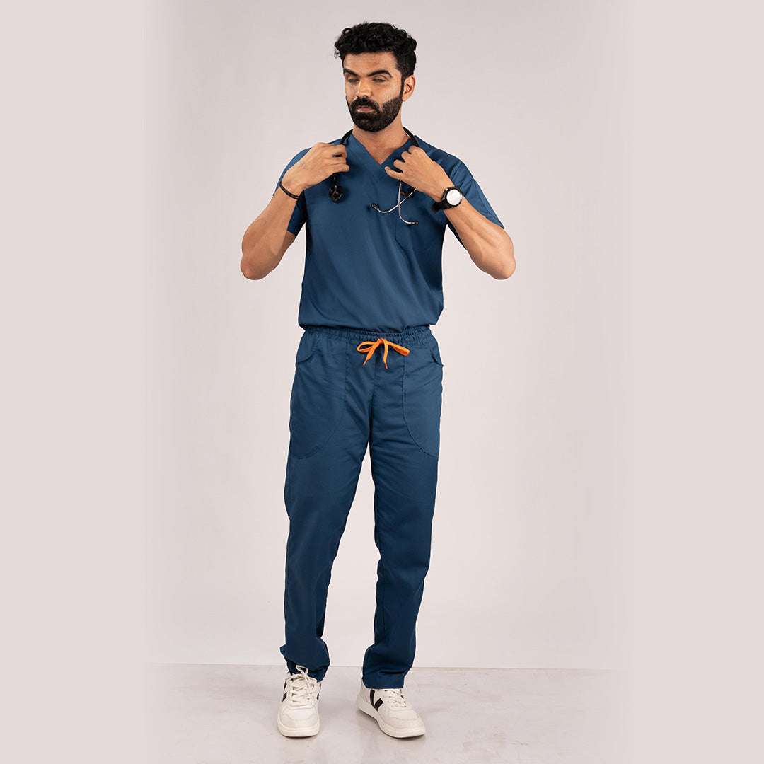 Navy Blue Everyday Scrubs – Men V-Neck