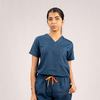Navy Blue Everyday Scrubs – Women V-Neck