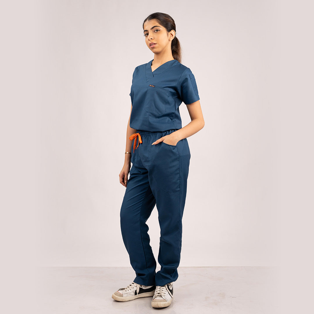 Navy Blue Everyday Scrubs – Women V-Neck