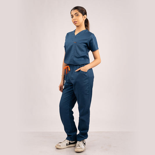 Navy Blue Everyday Scrubs – Women V-Neck