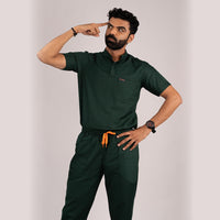 Surgical Green Everyday Scrubs - Men High Neck