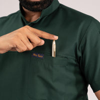 Surgical Green Everyday Scrubs - Men High Neck