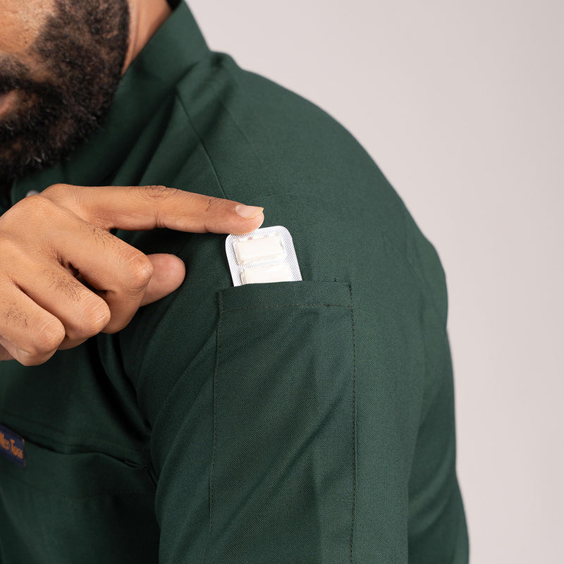 Surgical Green Everyday Scrubs - Men High Neck