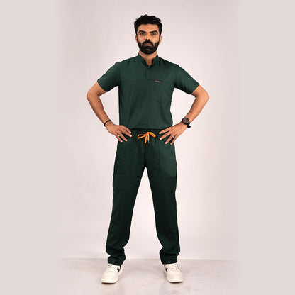 Surgical Green Everyday Scrubs - Men High Neck