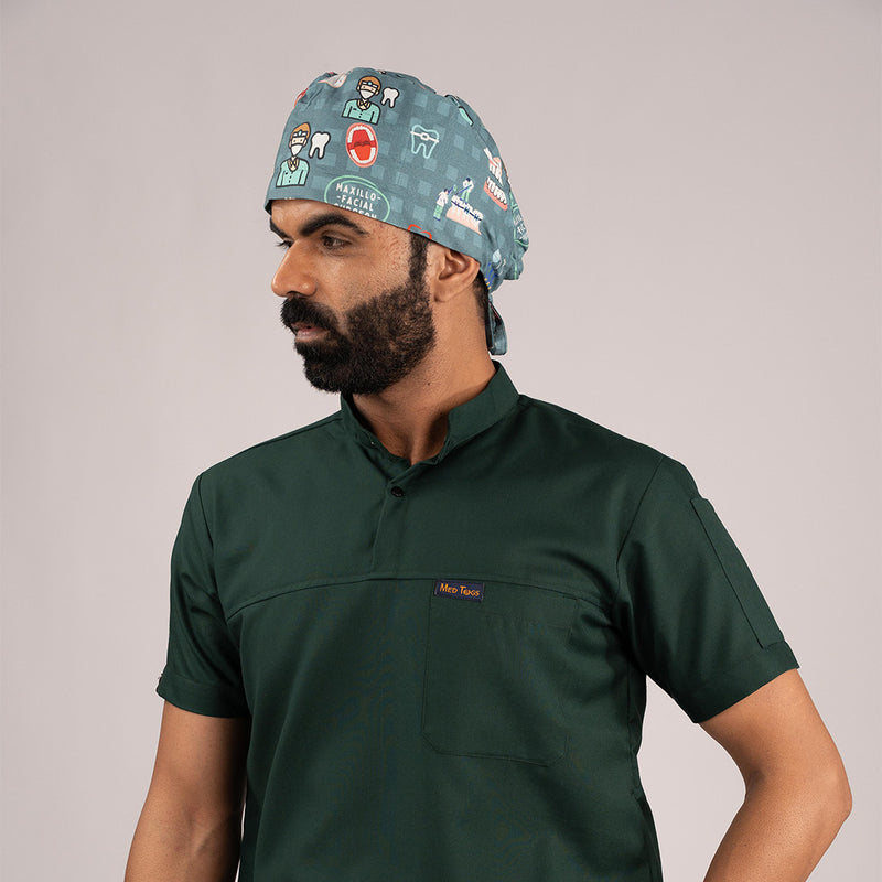 Surgical Green Everyday Scrubs - Men High Neck
