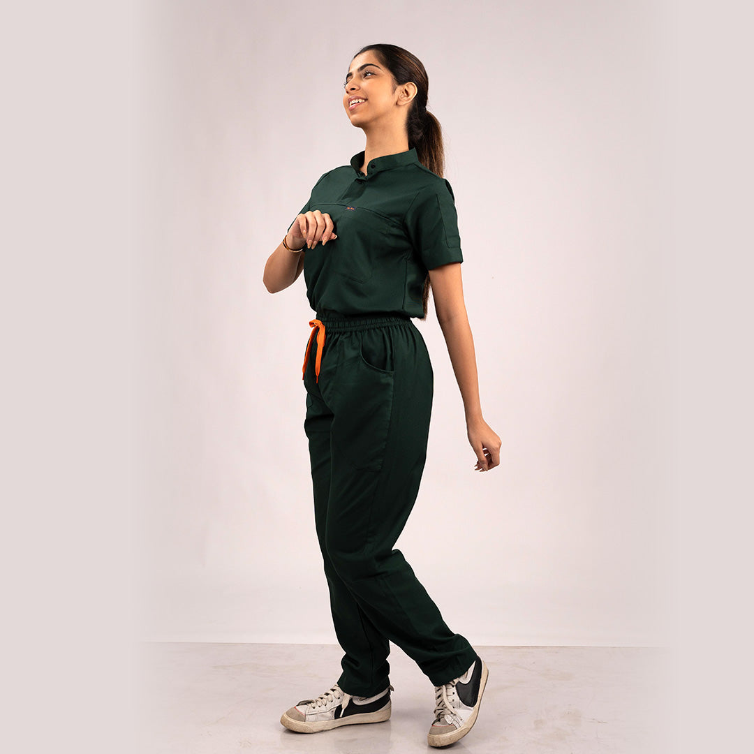 Surgical Green Everyday Scrubs – Women High Neck
