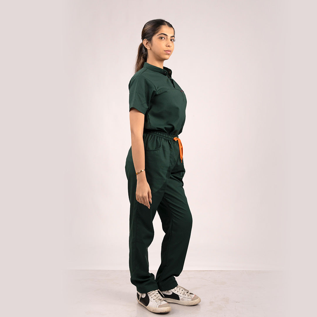 Surgical Green Everyday Scrubs – Women High Neck