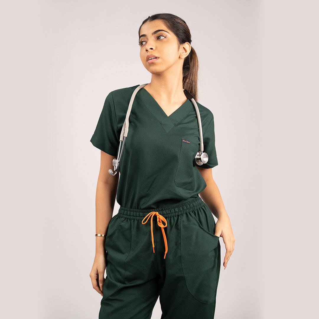 Surgical Green Everyday Scrubs – Women V-Neck